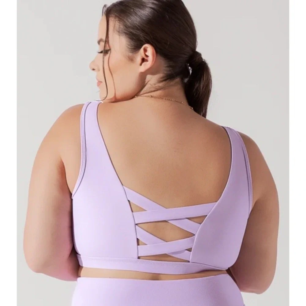 POPFLEX NWT Corset Bra Women's Size 2X Blue Iris Sports Active Athletic